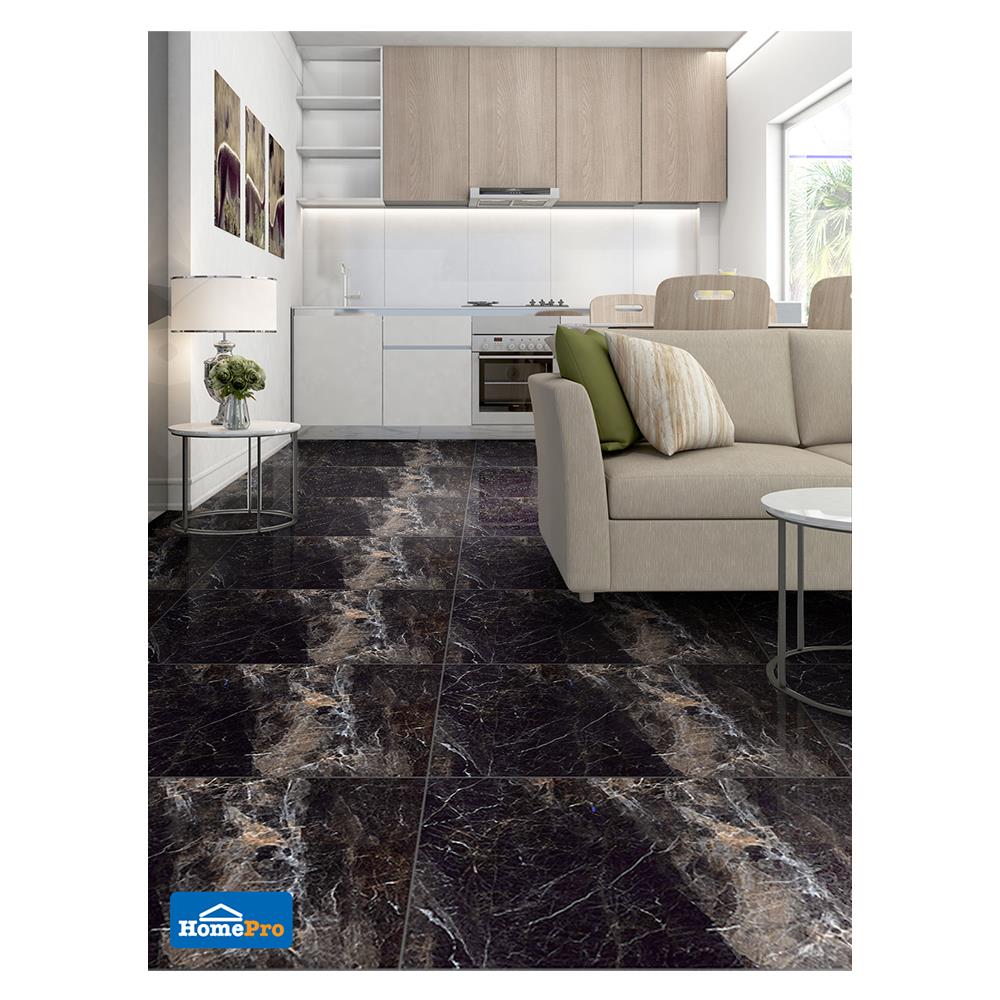 กระเบื้องพื้นพอร์ซเลน 80x160 ซม. TARA บาร์คลีย์ แบล็ค A 2.56 ตร.ม.