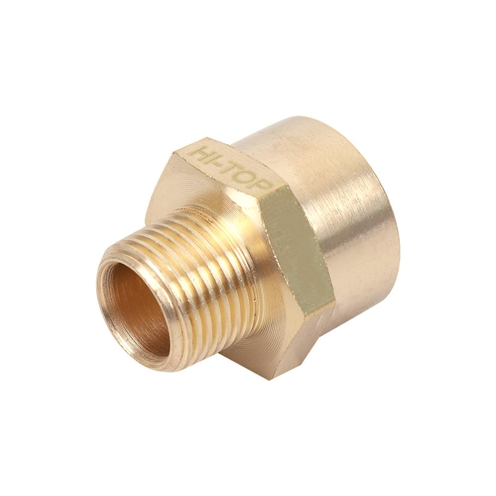 ข้อต่อเกลียวใน-นอก HI-TOP FM 4-3 หุน (1/2-3/8 นิ้ว ) สีทอง