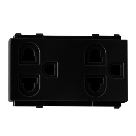 เต้ารับคู่ 3 ขา EVE มีม่านนิรภัย 589834 สีดำ