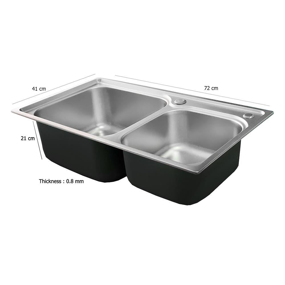 ซิงค์ฝัง 2 หลุม THAI FORWARD FS8004 สเตนเลส