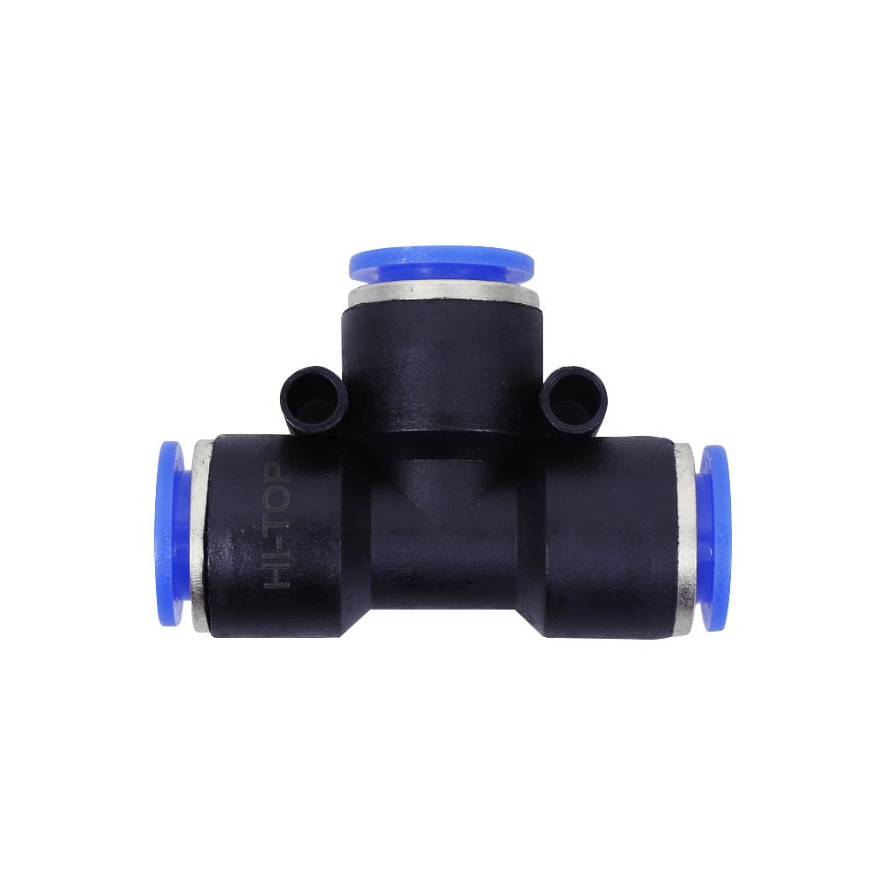 ข้อต่อเสียบสายลม 3 ทาง ตัวที HI-TOP APE-10 10 มม. สีดำ