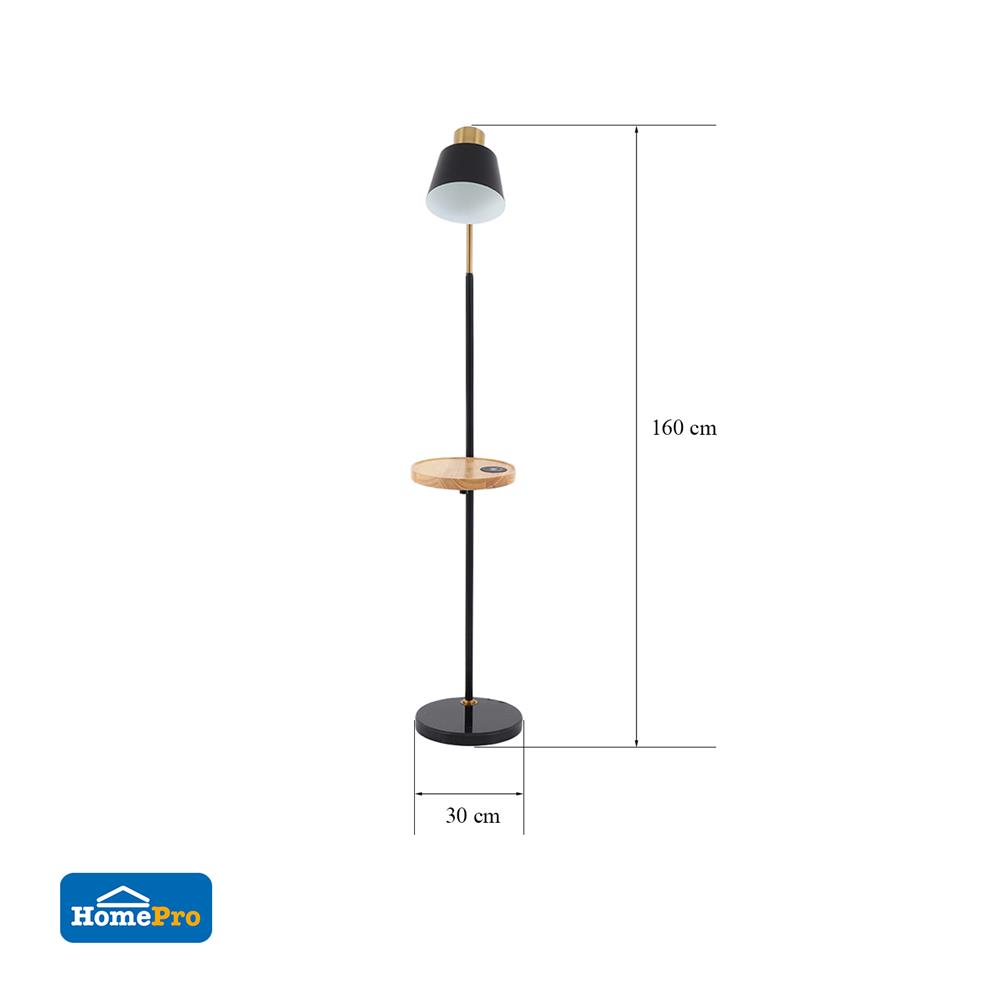 ไฟตั้งพื้น CARINI L711 สีทองรมดำ/ดำ/ลายไม้