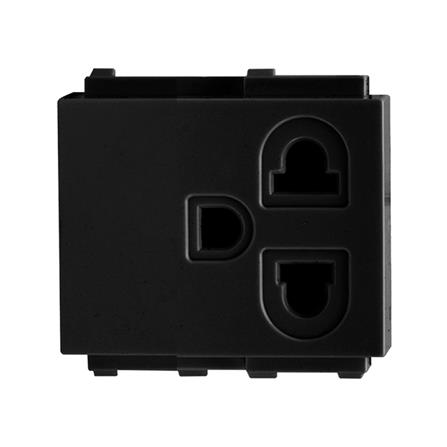 เต้ารับเดี่ยว 3 ขา+ม่านนิรภัย EVE 589810 สีดำ