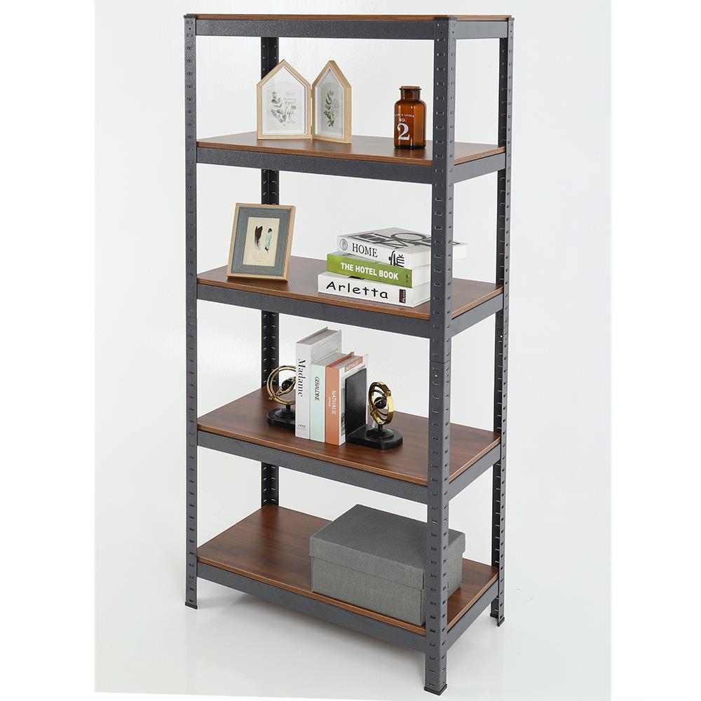 ชั้นวางของ 5 ชั้น FURDINI ZIR สีดำ/ลายไม้เข้ม