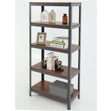 ชั้นวางของ 5 ชั้น FURDINI ZIR สีดำ/ลายไม้เข้ม_5