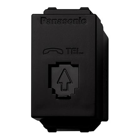 เต้ารับโทรศัพท์ PANASONIC 6P/6C WEGN2166 B สีดำ_0