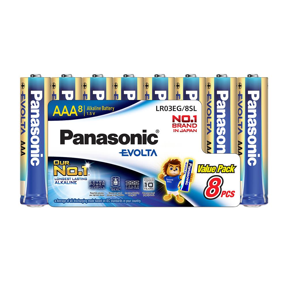 ถ่านอัลคาไลน์ PANASONIC AAA EVOLTA แพ็ก 8 ก้อน