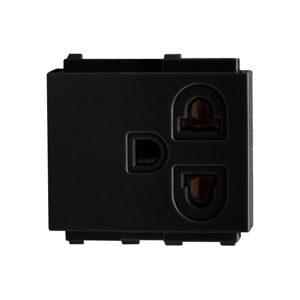 เต้ารับเดี่ยว 3 ขา EVE 589803 สีดำ