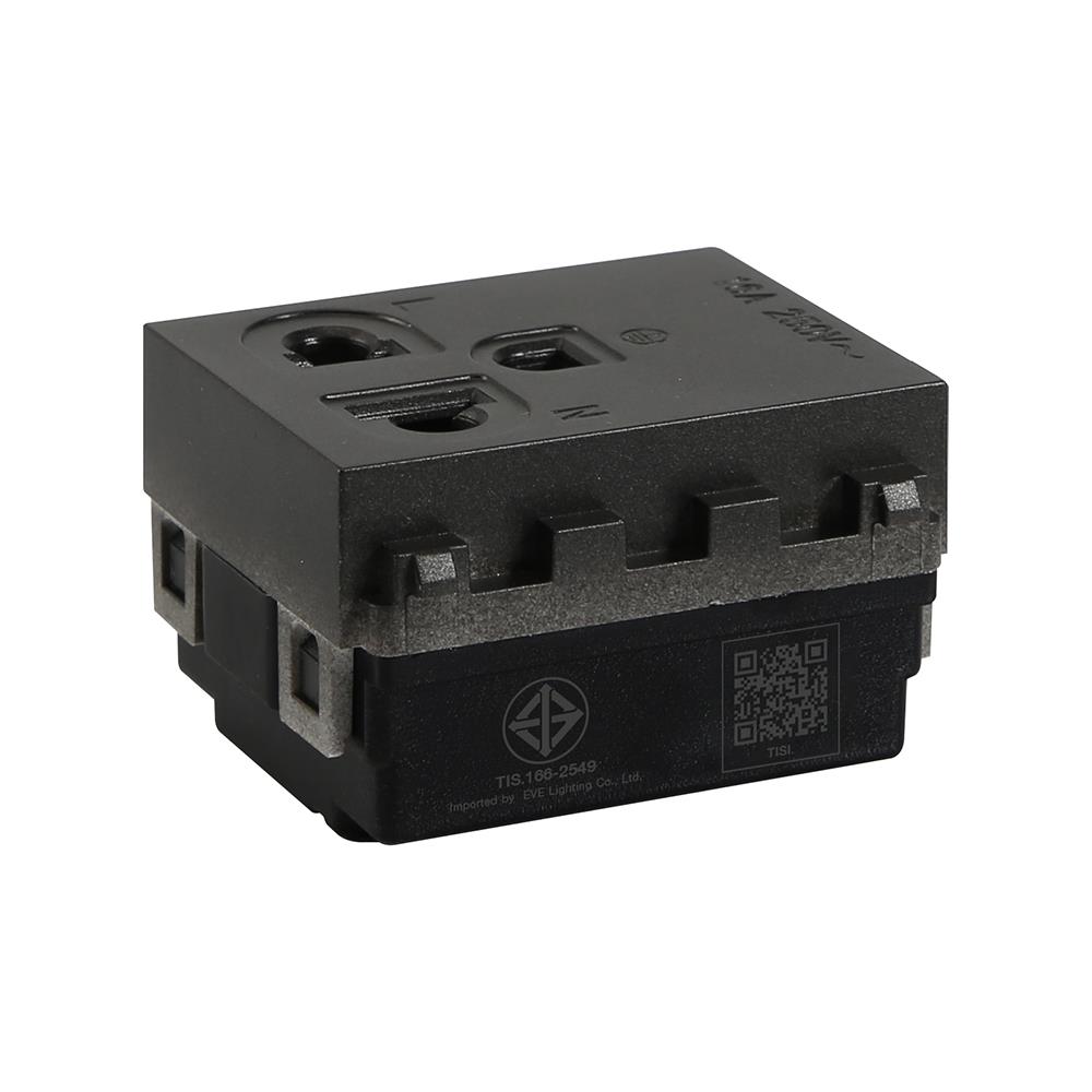 เต้ารับเดี่ยว 3 ขา EVE 589803 สีดำ