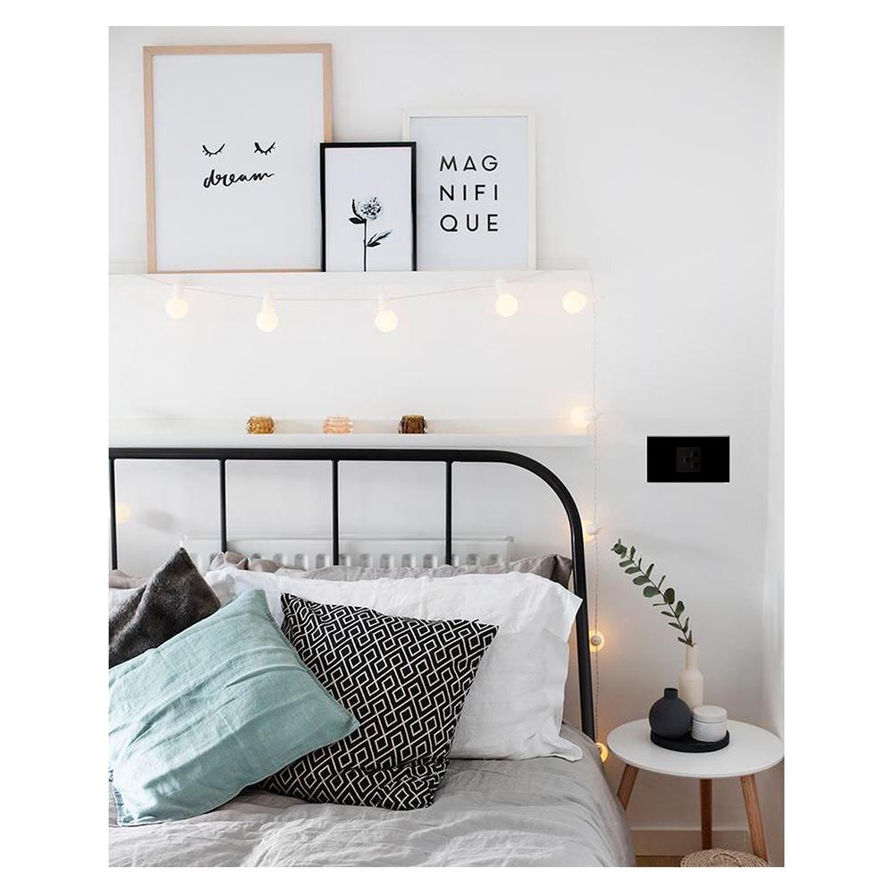 เต้ารับเดี่ยว 3 ขา EVE 589803 สีดำ