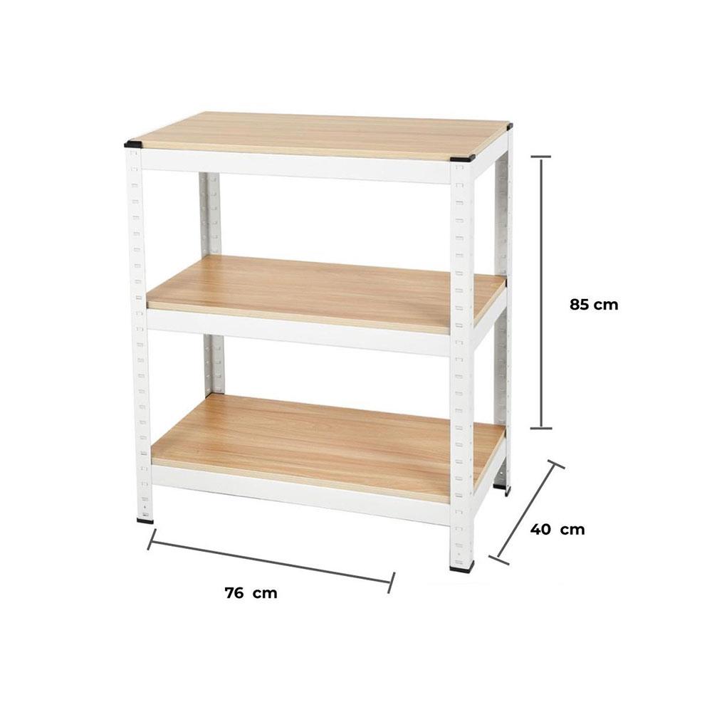 ชั้นวางของ 3 ชั้น FURDINI ZIR สีขาว/ลายไม้อ่อน