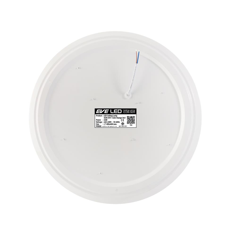 ไฟเพดาน LED EVE 577848 16 นิ้ว 36 วัตต์ DAYLIGHT/COOL WHITE/WARM WHITE สีขาว