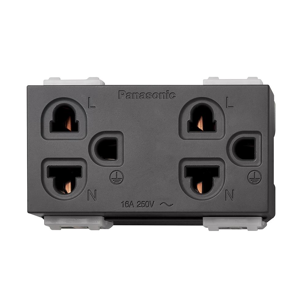 เต้ารับคู่ 3 ขา PANASONIC WEGN 15929 H สีเทา