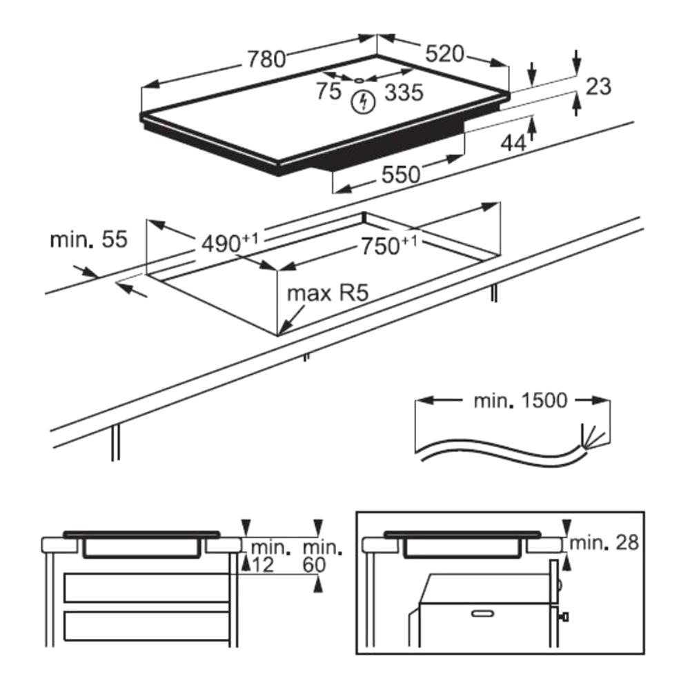 เตาฝังอินดักชัน ELECTROLUX EIP8146 78 ซม.
