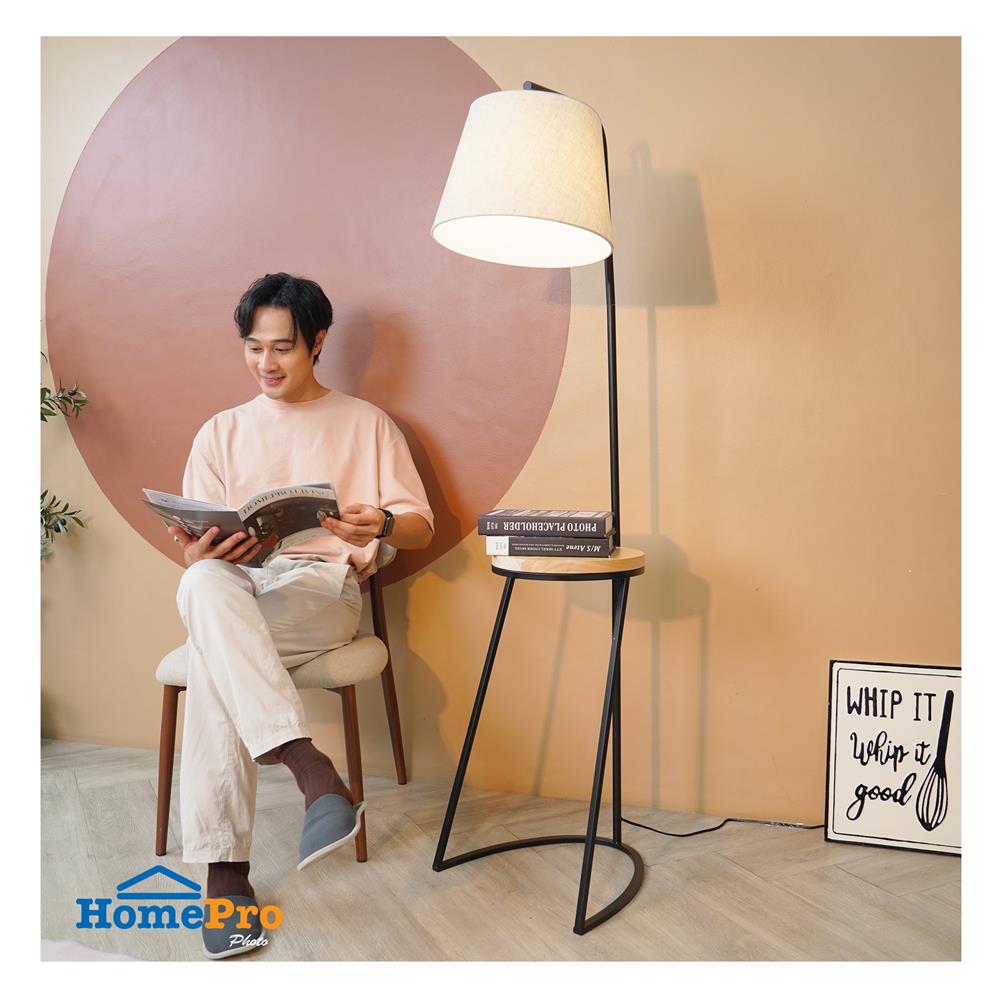 ไฟตั้งพื้น CARINI L715 สีขาว/ดำ/ลายไม้