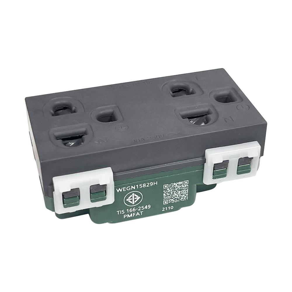 เต้ารับคู่ 3 ขา มีม่านนิรภัย PANASONIC WEGN 15829H สีเทา