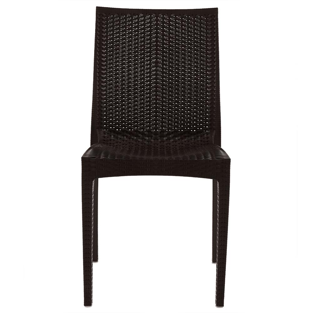 เก้าอี้พลาสติกลายหวาย SPRING RATTAN สีน้ำตาล