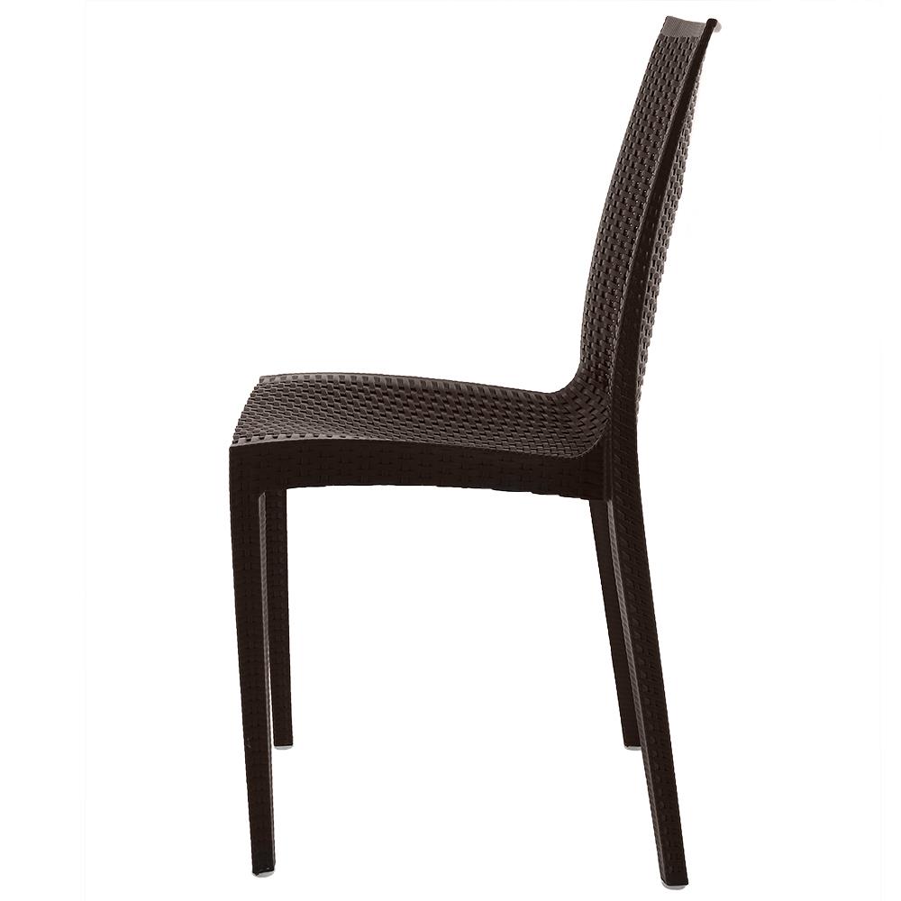 เก้าอี้พลาสติกลายหวาย SPRING RATTAN สีน้ำตาล