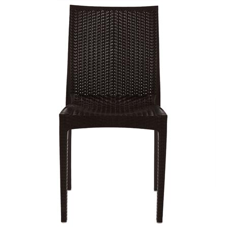 เก้าอี้พลาสติกลายหวาย SPRING RATTAN สีน้ำตาล_1