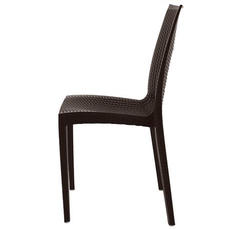 เก้าอี้พลาสติกลายหวาย SPRING RATTAN สีน้ำตาล_2