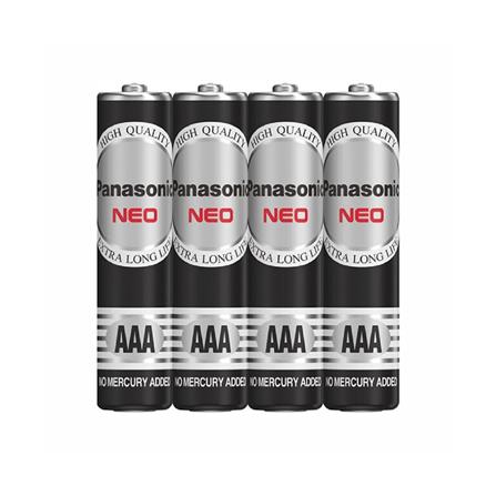 ถ่านธรรมดา PANASONIC AAA  R03NT แพ๊ค 4 ก้อน สีดำ