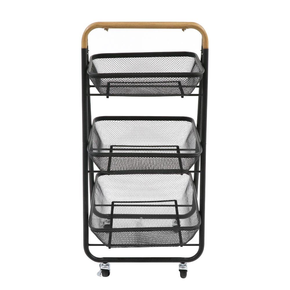 ชั้นวางของ 3 ชั้น มีล้อ STACKO MOKU 42x48x88 ซม. สีดำ