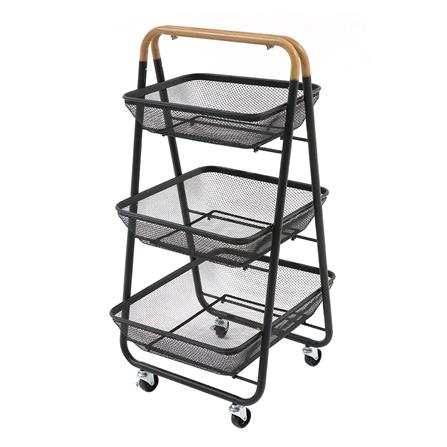 ชั้นวางของ 3 ชั้น มีล้อ STACKO MOKU 42x48x88 ซม. สีดำ_0
