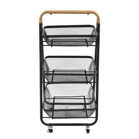 ชั้นวางของ 3 ชั้น มีล้อ STACKO MOKU 42x48x88 ซม. สีดำ_1