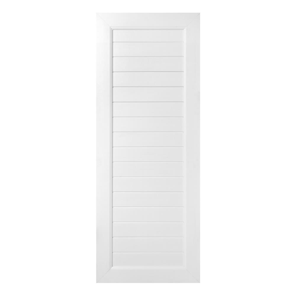 ประตูห้องน้ำ UPVC ASARA S7018 ลายตาราง 70X180 ซม. สีขาว ไม่เจาะลูกบิด