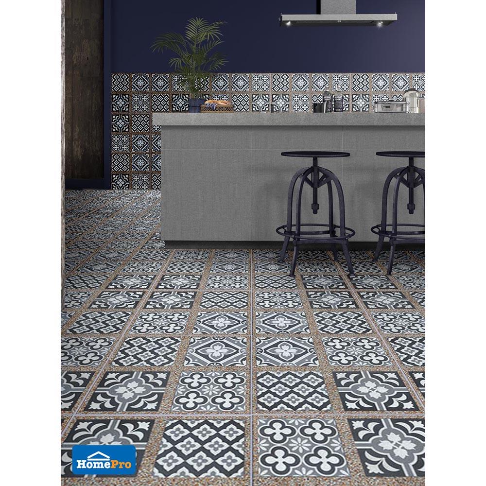 กระเบื้องพื้น 16x16 นิ้ว TARA กริตต้า เทา EXC PM 0.96M2