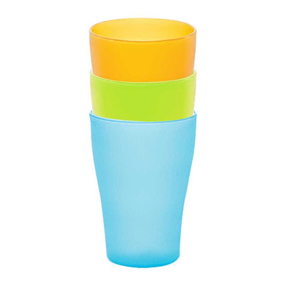 แก้วน้ำ PP 360ml DKW SLIM แพ็ค 2 ใบ ฟ้า เขียว ส้ม