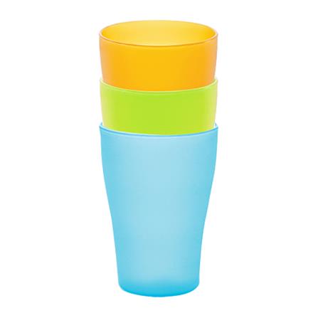 แก้วน้ำ PP 360ml DKW SLIM แพ็ค 2 ใบ ฟ้า เขียว ส้ม_1