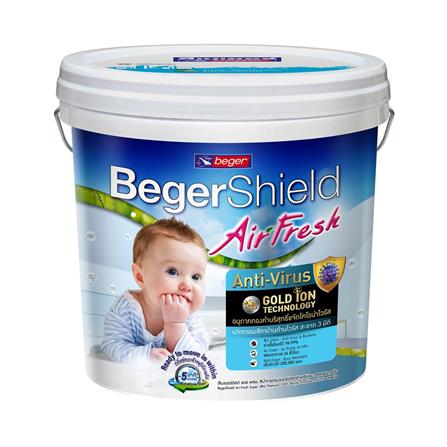 สีน้ำทาฝ้า BEGER AIR FRESH PG-1000 ด้าน 9 ลิตร สีขาว_0