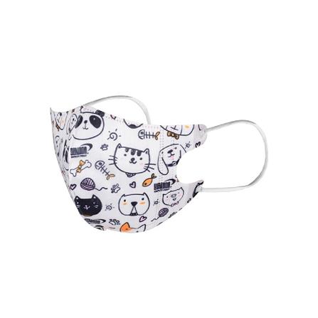 หน้ากากอนามัย 3D 3033 Size S เด็ก3-7 ปี สีขาว แพ็ค 5 ชิ้น_1