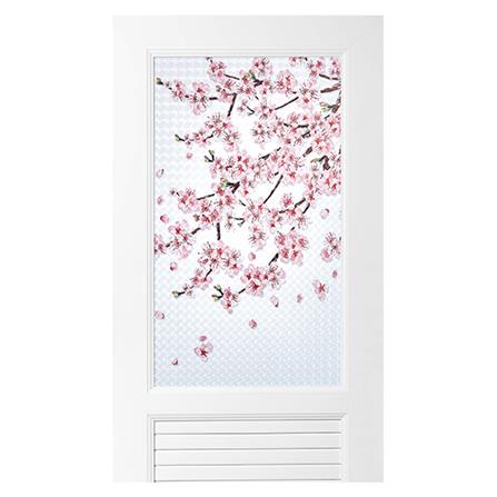 ประตู UPVC ASARA G925 ดอกซากุระ 70x200 ซม. สีขาว พร้อมวงกบ ไม่เจาะลูกบิด_2