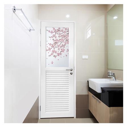 ประตู UPVC ASARA G925 ดอกซากุระ 70x200 ซม. สีขาว พร้อมวงกบ ไม่เจาะลูกบิด_3