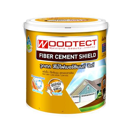 สีทาไม้ฝาไฟเบอร์ซีเมนต์ WOODTECT FM605 สีไม้สัก เงา 1 แกลลอน