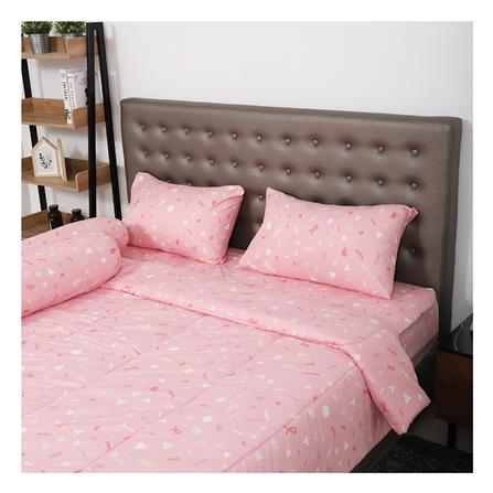ชุดผ้าปูที่นอน 6 ฟุต 6 ชิ้น ME LIVING PARTY สีชมพู_1