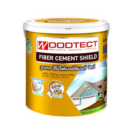 สีทาไม้ฝาไฟเบอร์ซีเมนต์ WOODTECT FM601 สีไม้สักทอง เงา 1 แกลลอน