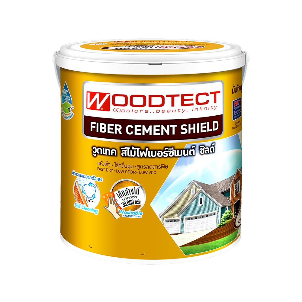 สีทาไม้ฝาไฟเบอร์ซีเมนต์ WOODTECT FM602 สีมะฮอกกานี เงา 1 แกลลอน