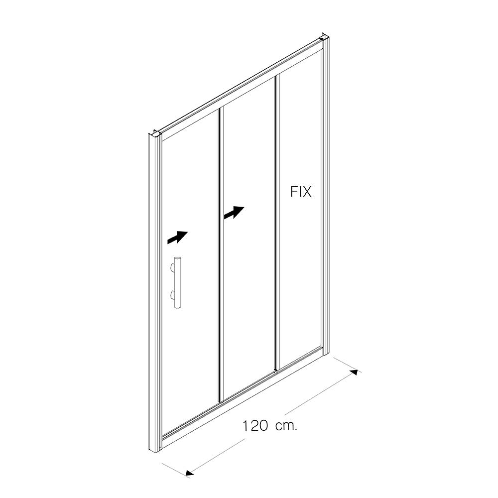 ฉากกั้นอาบน้ำ I-SPA BD-SLB120185GWH 120 ซม.