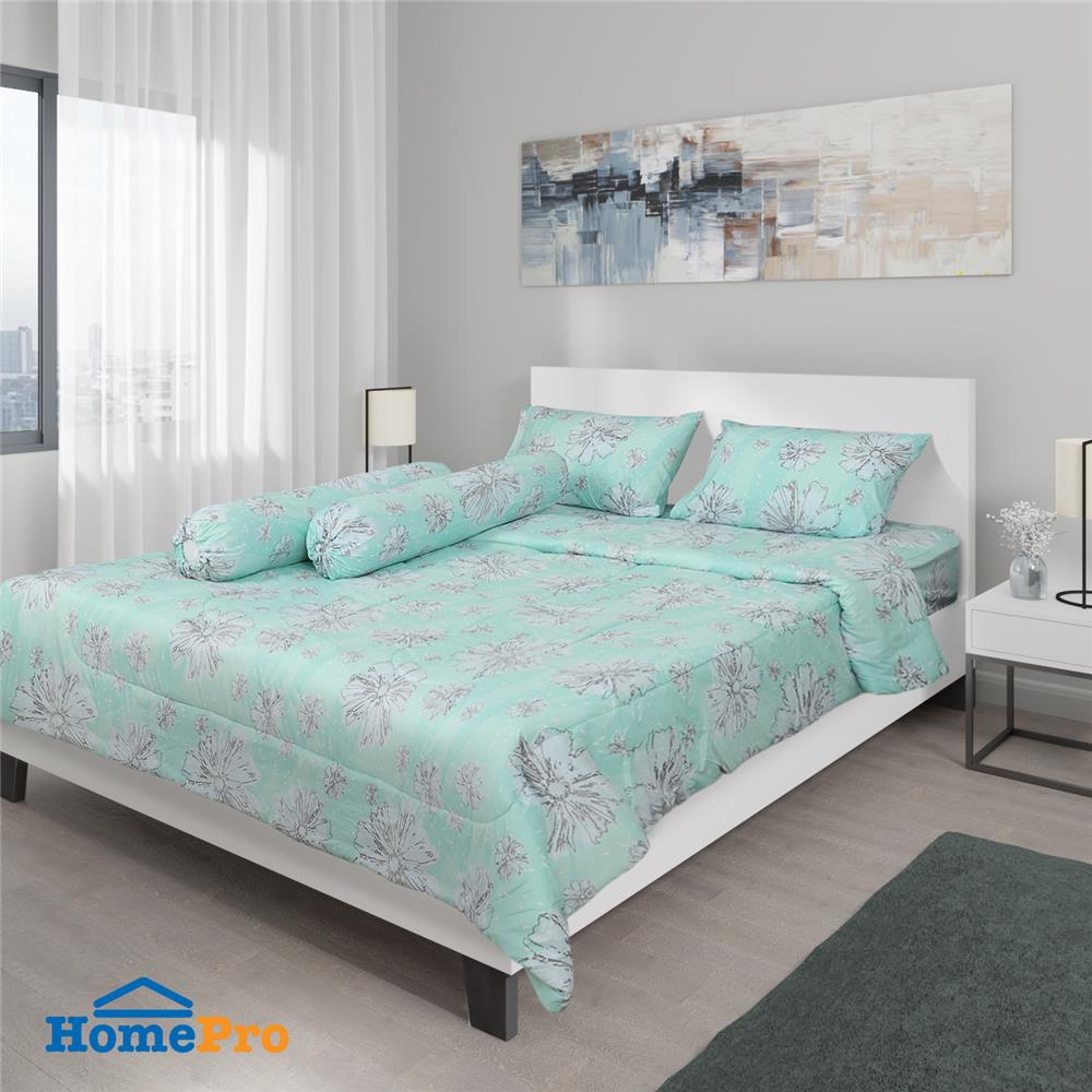 ชุดผ้าปูที่นอน 6 ฟุต 6 ชิ้น ME LIVING VISTA สีเขียว