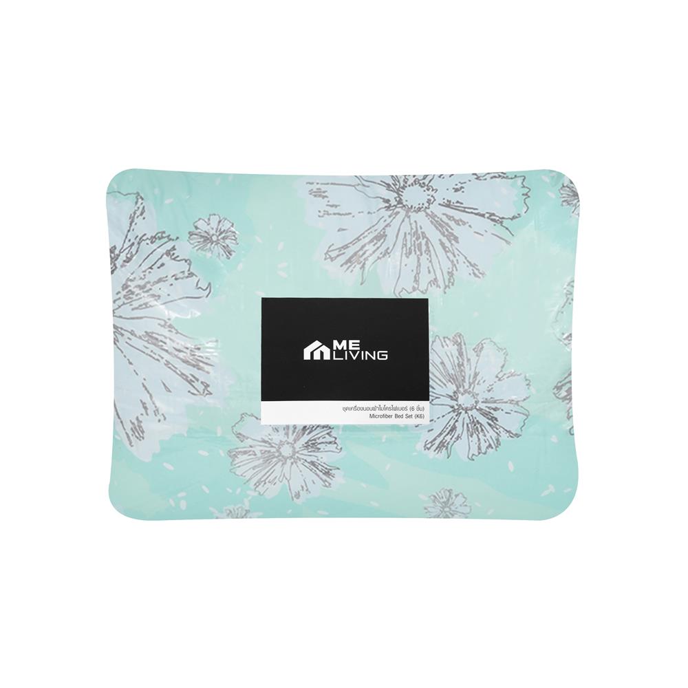 ชุดผ้าปูที่นอน 6 ฟุต 6 ชิ้น ME LIVING VISTA สีเขียว