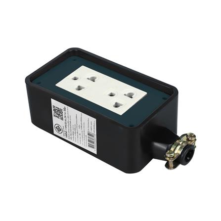 บล็อกยาง 2x4 พร้อมปลั๊กกราวด์คู่ 2 ช่อง ELECKTA V-093 สีเขียว_1