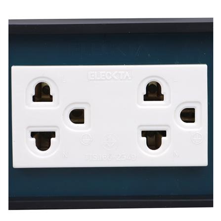 บล็อกยาง 2x4 พร้อมปลั๊กกราวด์คู่ 2 ช่อง ELECKTA V-093 สีเขียว_2