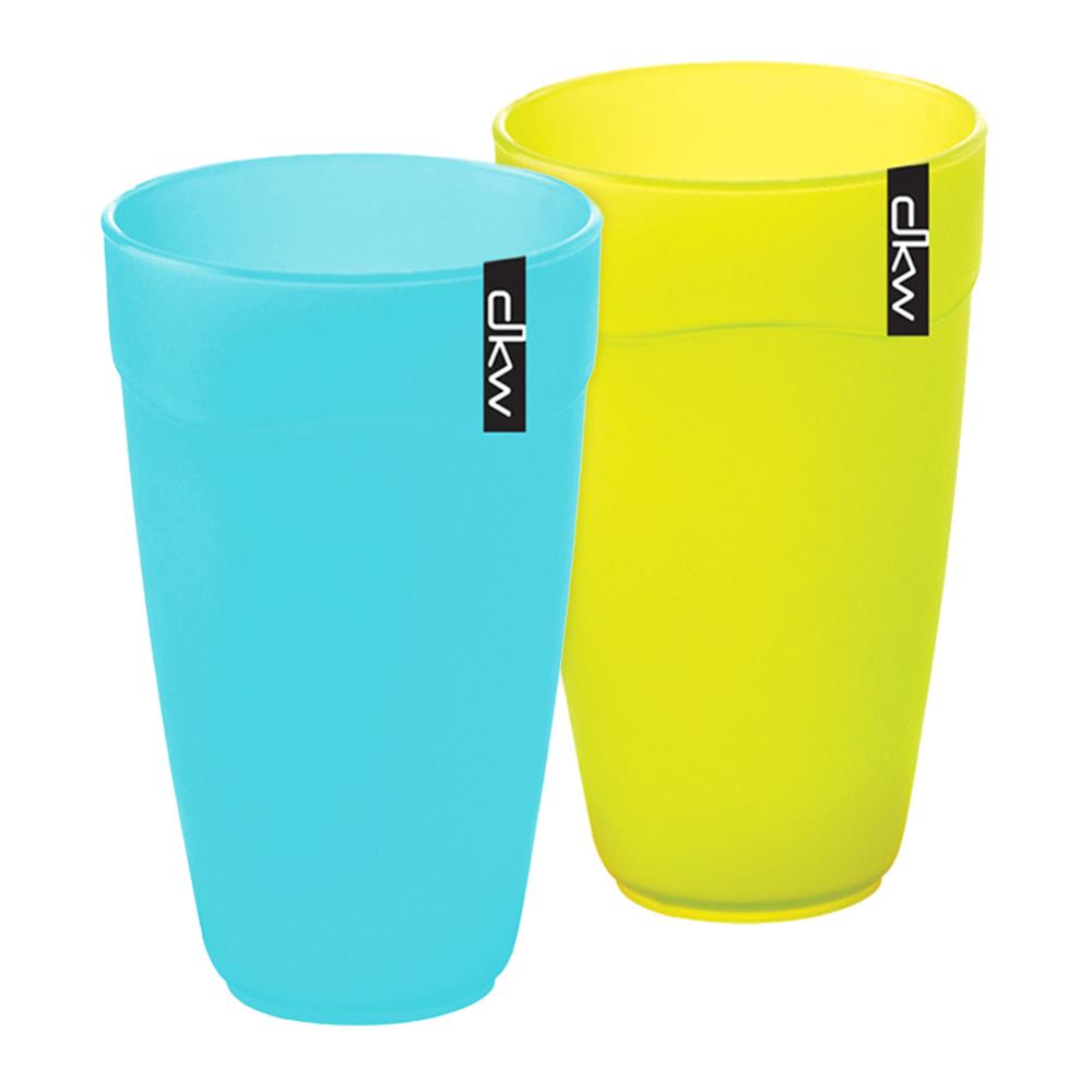 แก้วน้ำ PP 450ml DKW RIM แพ็ค 2 ใบ ฟ้า/เขียว