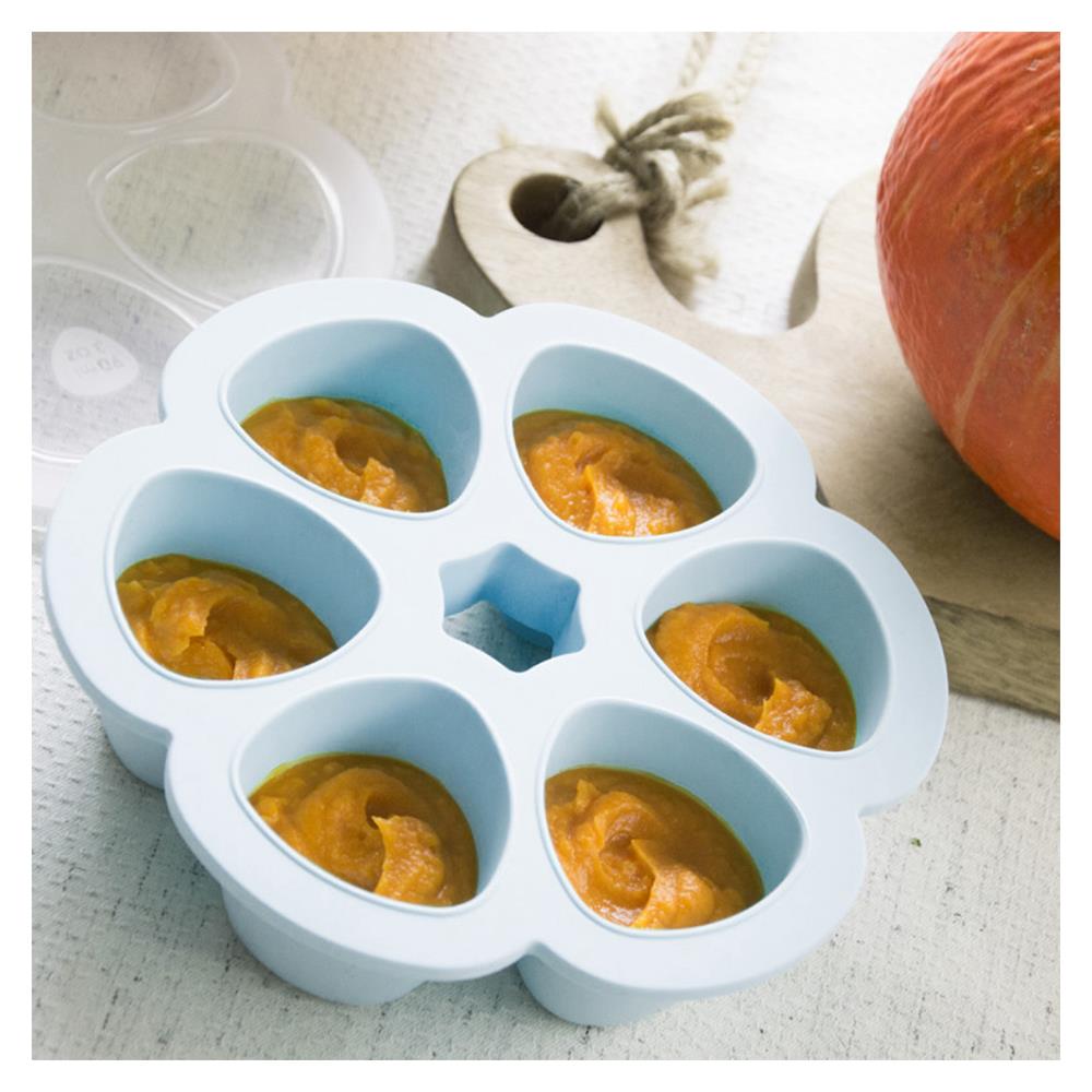 ถาดหลุม 6 ช่อง PP/ซิลิโคน 90ml BEABA สีฟ้า