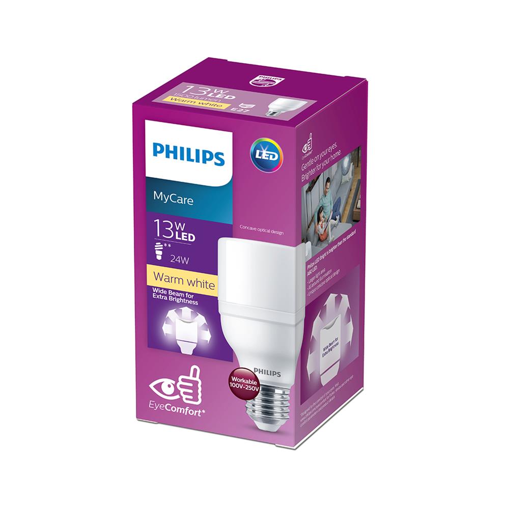หลอด LED PHILIPS BRIGHT T60 13 วัตต์ WARM WHITE E27