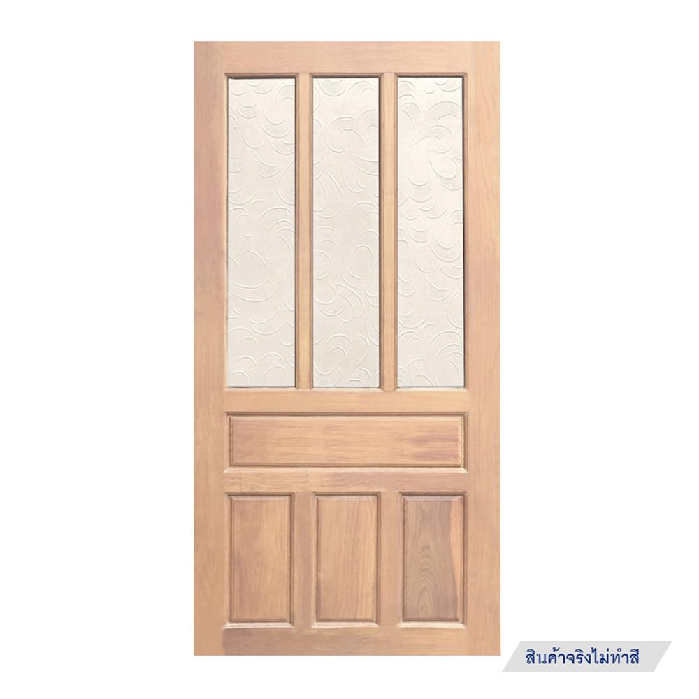 ประตูไม้แดงมาเลย์ N999 ELDER4 100X200 ซม. สีธรรมชาติ