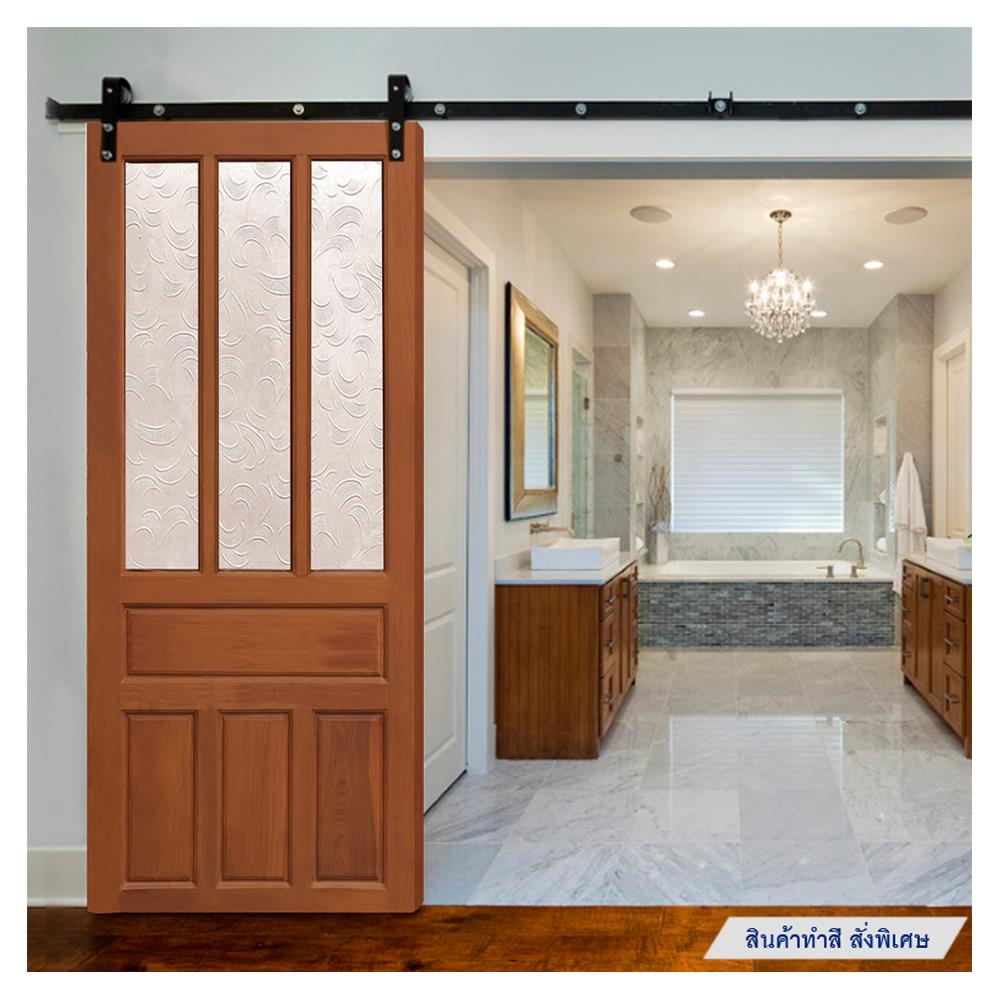 ประตูไม้แดงมาเลย์ N999 ELDER4 100X200 ซม. สีธรรมชาติ